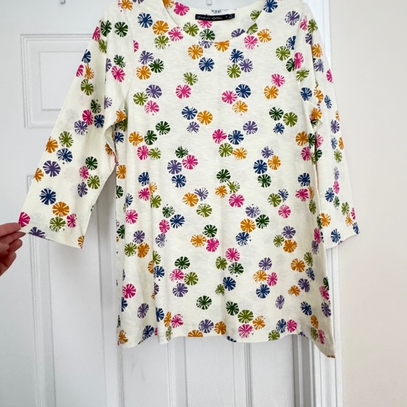 NWOT Gudrun Sjödén Organic Cotton Top – Floral Print – S – Lightweight & Soft - Picture 2 of 5